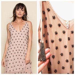 NWT Anthropologie RAGA Seeing Stars Beaded Midi Dress